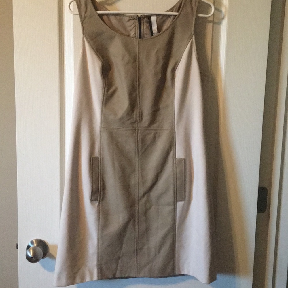 Cream/tan leather dress